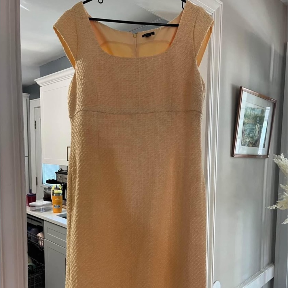Ann Taylor Yellow Textured Mini Dress